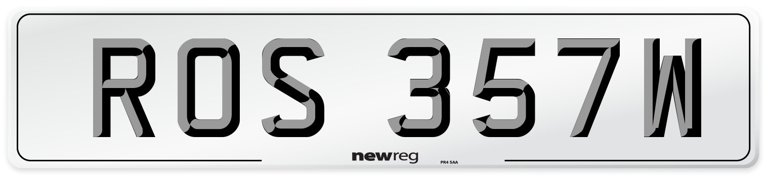 ROS 357W Front Number Plate