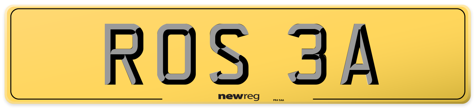 ROS 3A Rear Number Plate