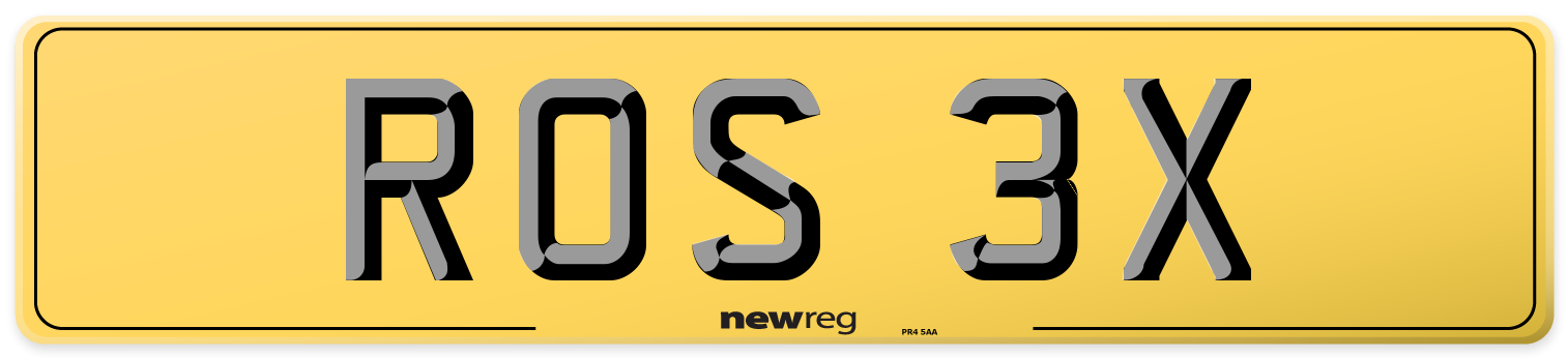ROS 3X Rear Number Plate