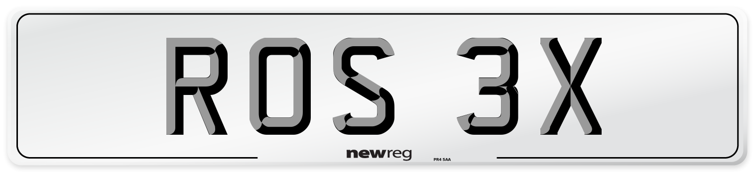 ROS 3X Front Number Plate