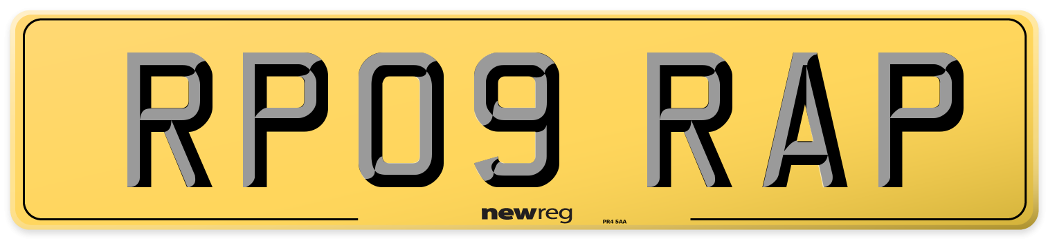 RP09 RAP Rear Number Plate