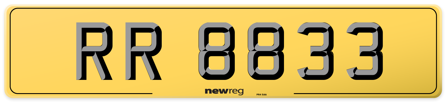 RR 8833 Rear Number Plate