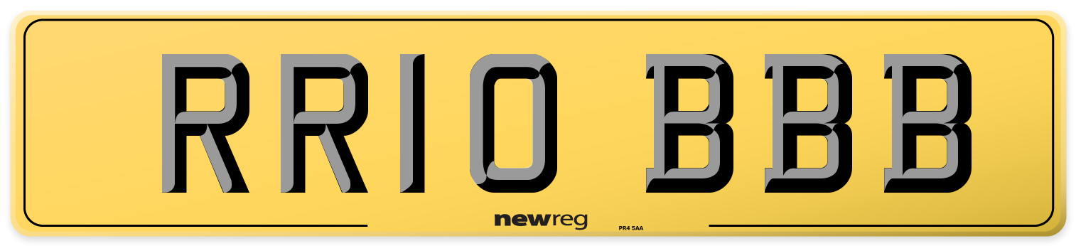 RR10 BBB Rear Number Plate