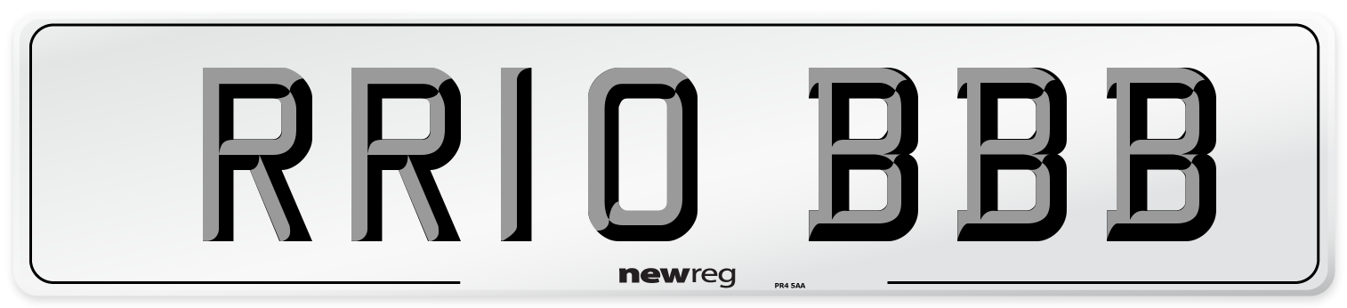 RR10 BBB Front Number Plate
