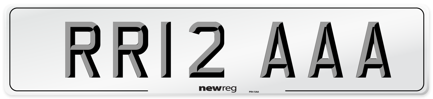 RR12 AAA Front Number Plate