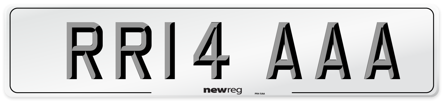 RR14 AAA Front Number Plate