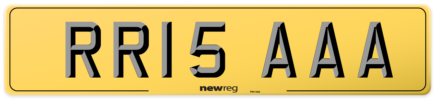 RR15 AAA Rear Number Plate