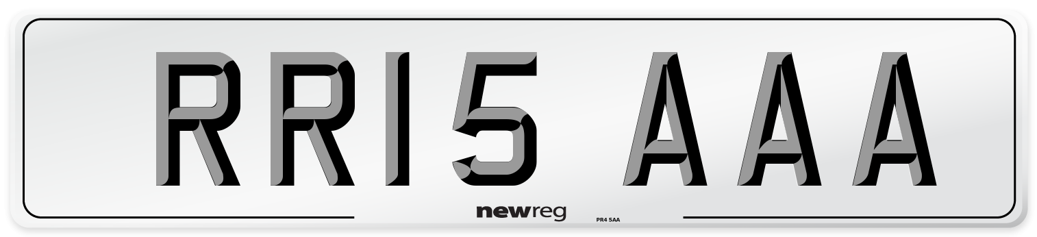 RR15 AAA Front Number Plate