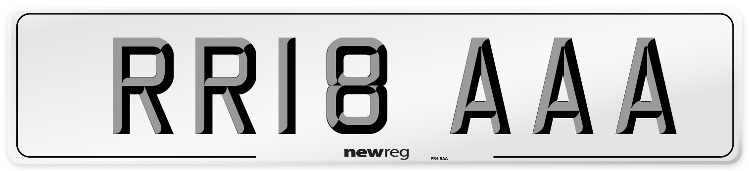 RR18 AAA Front Number Plate