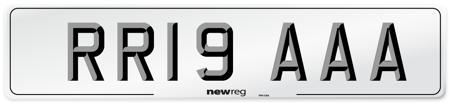 RR19 AAA Front Number Plate