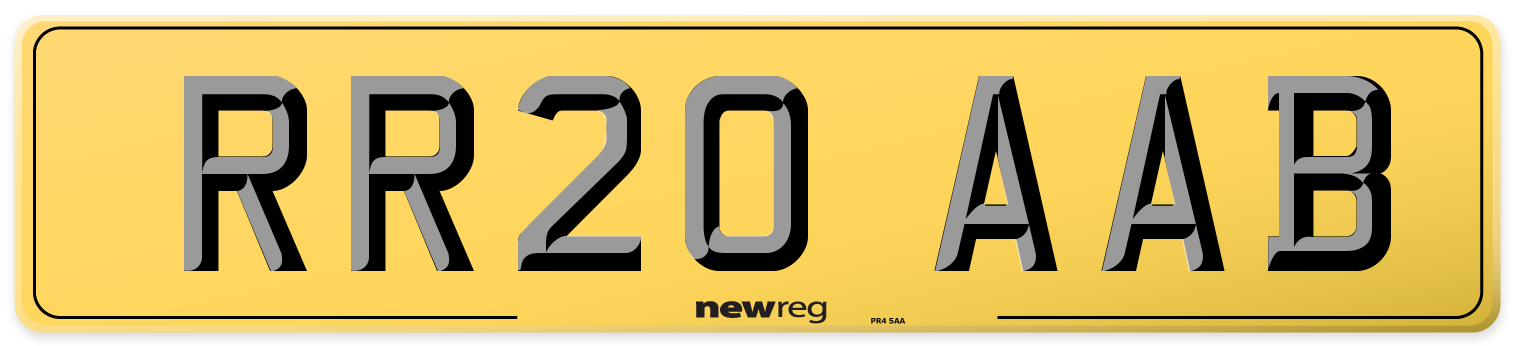 RR20 AAB Rear Number Plate