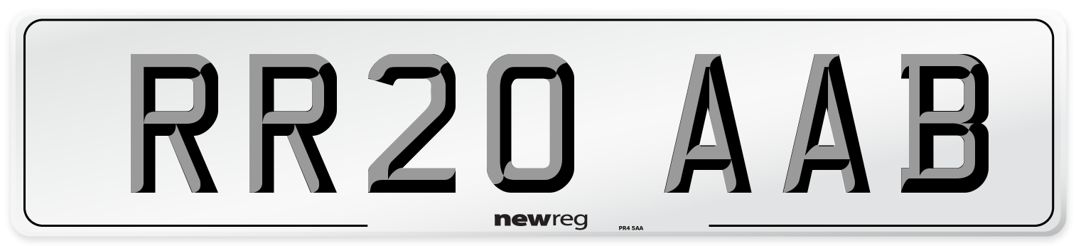 RR20 AAB Front Number Plate