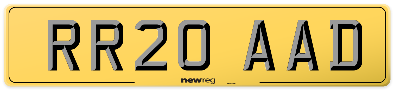 RR20 AAD Rear Number Plate