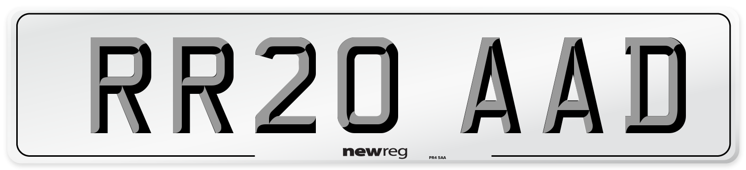 RR20 AAD Front Number Plate