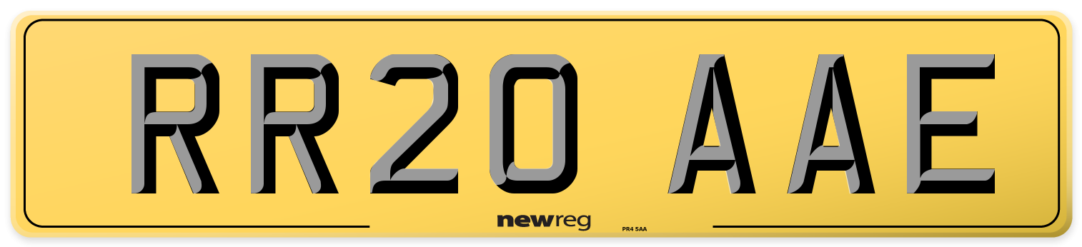 RR20 AAE Rear Number Plate