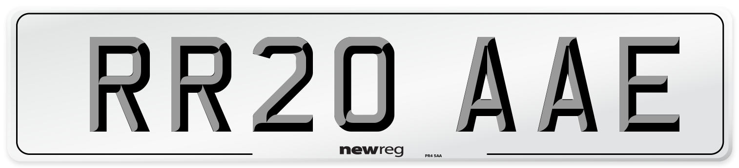 RR20 AAE Front Number Plate