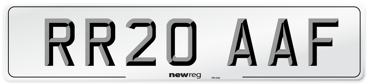 RR20 AAF Front Number Plate