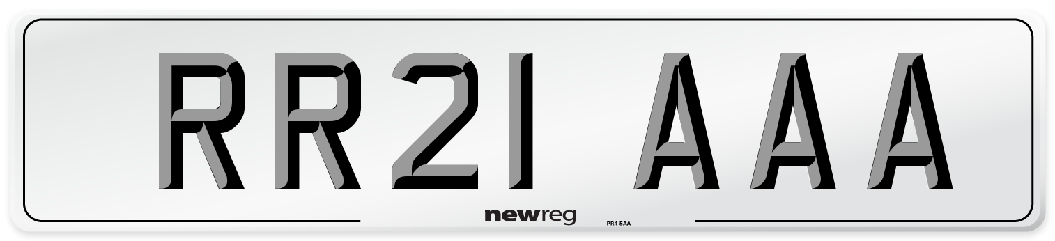 RR21 AAA Front Number Plate