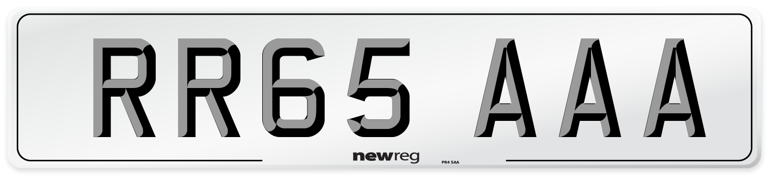 RR65 AAA Front Number Plate