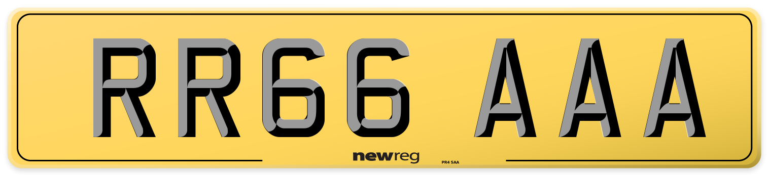 RR66 AAA Rear Number Plate