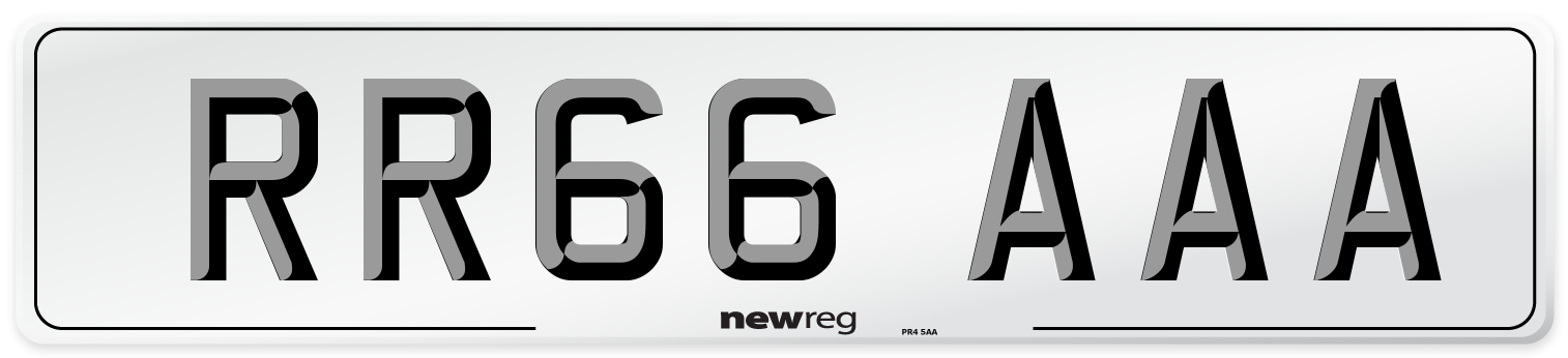 RR66 AAA Front Number Plate