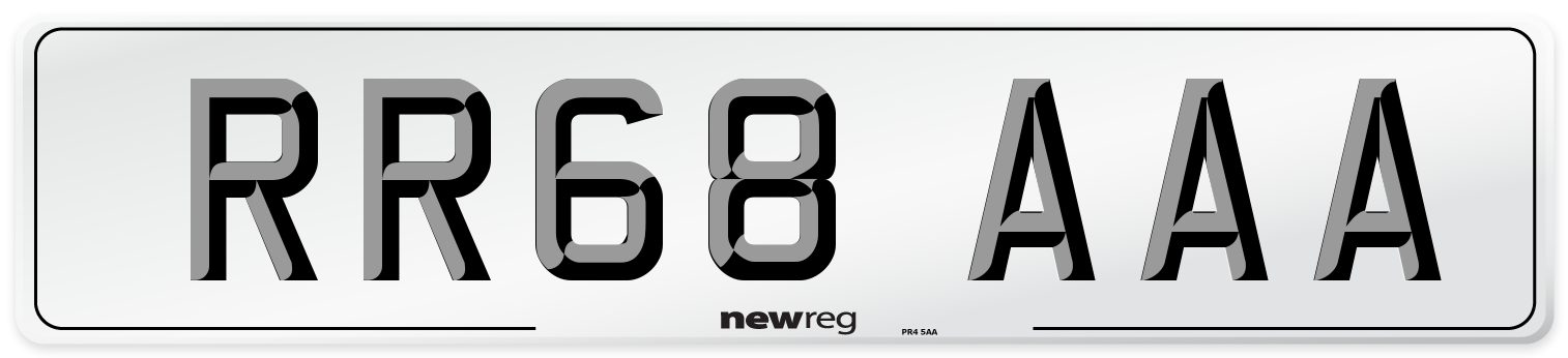 RR68 AAA Front Number Plate