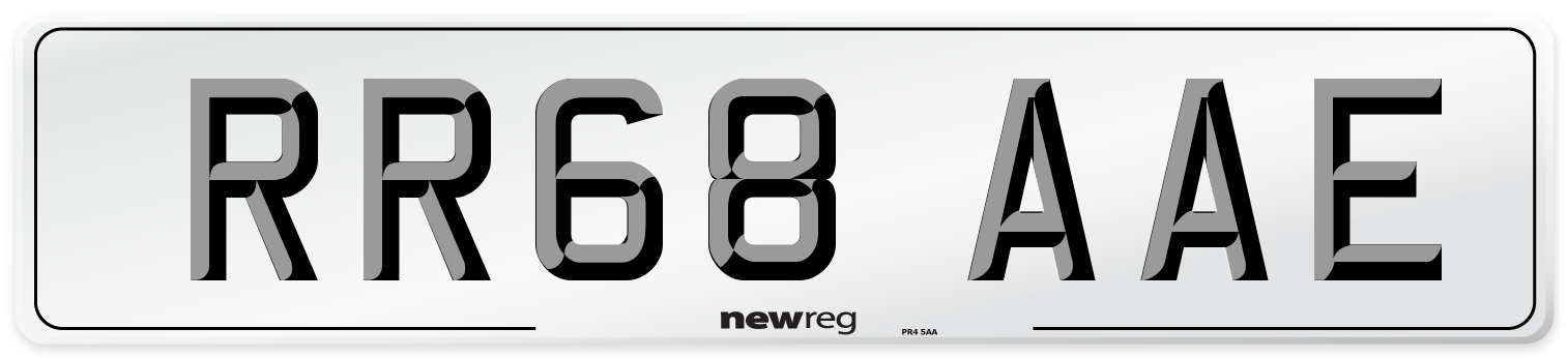 RR68 AAE Front Number Plate