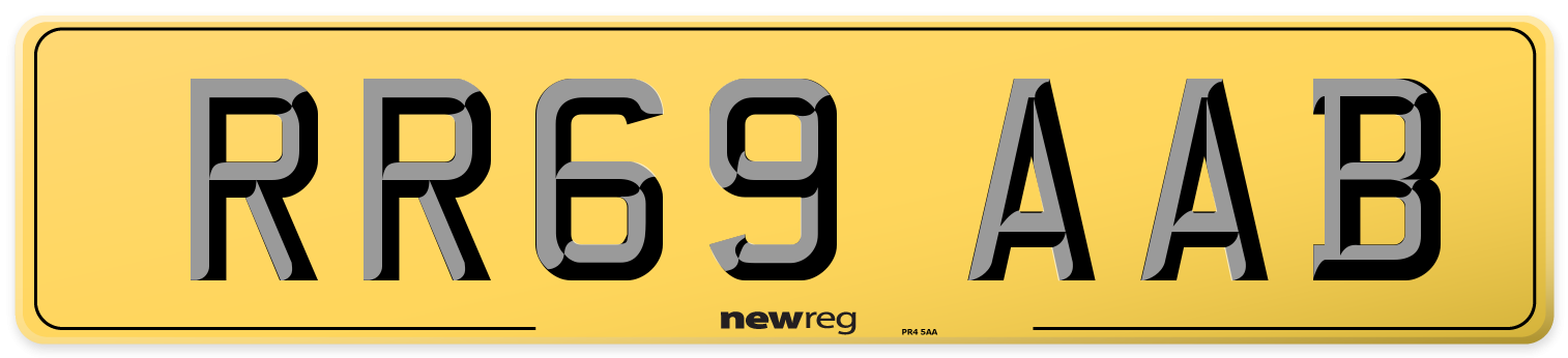 RR69 AAB Rear Number Plate