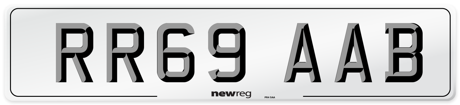 RR69 AAB Front Number Plate