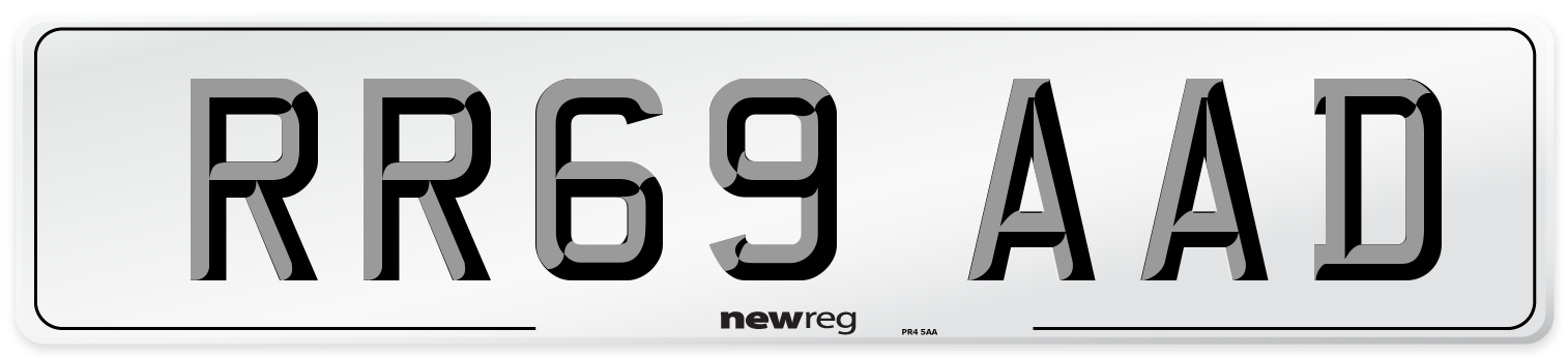 RR69 AAD Front Number Plate