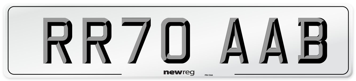 RR70 AAB Front Number Plate