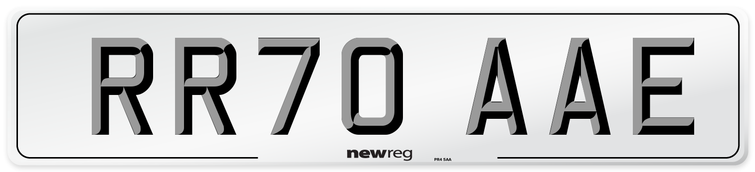 RR70 AAE Front Number Plate