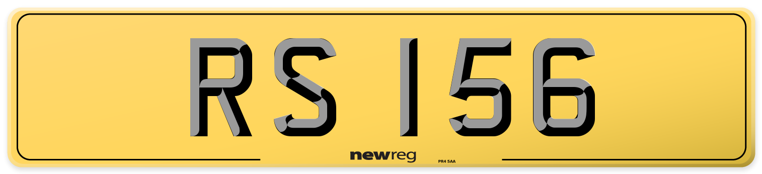 RS 156 Rear Number Plate
