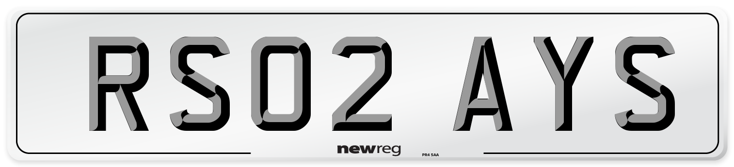RS02 AYS Front Number Plate