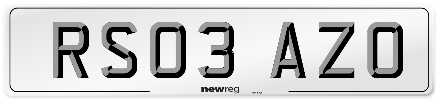 RS03 AZO Front Number Plate