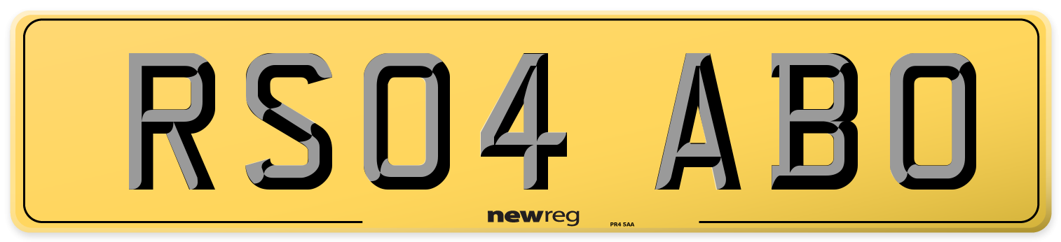 RS04 ABO Rear Number Plate