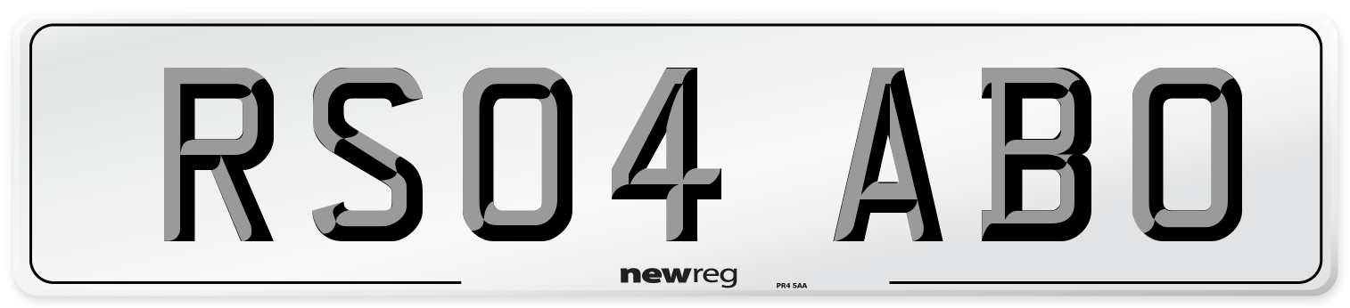 RS04 ABO Front Number Plate