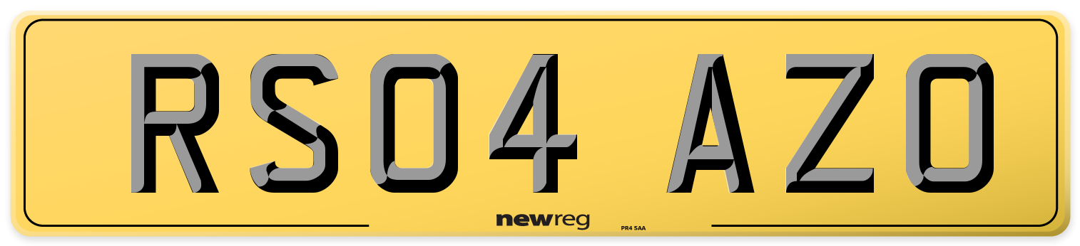 RS04 AZO Rear Number Plate