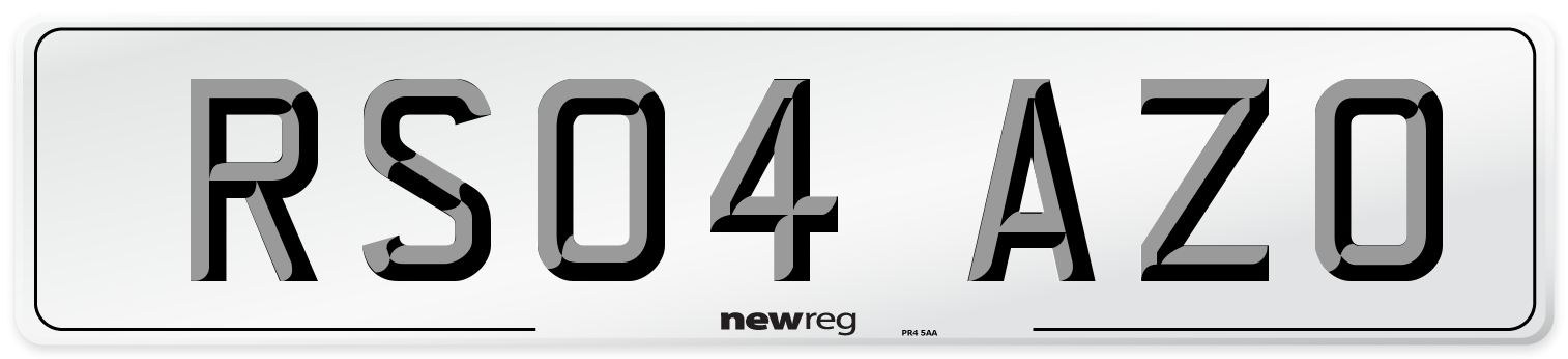 RS04 AZO Front Number Plate