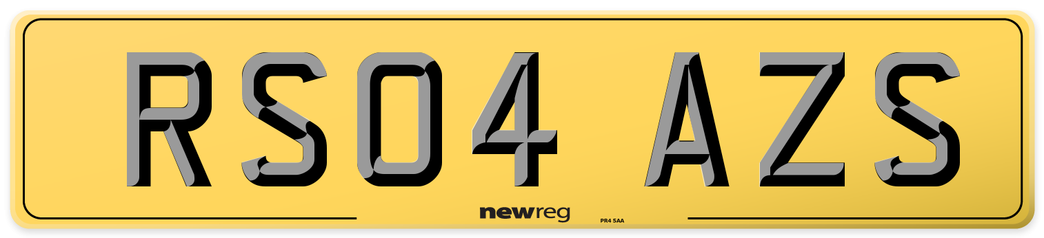 RS04 AZS Rear Number Plate