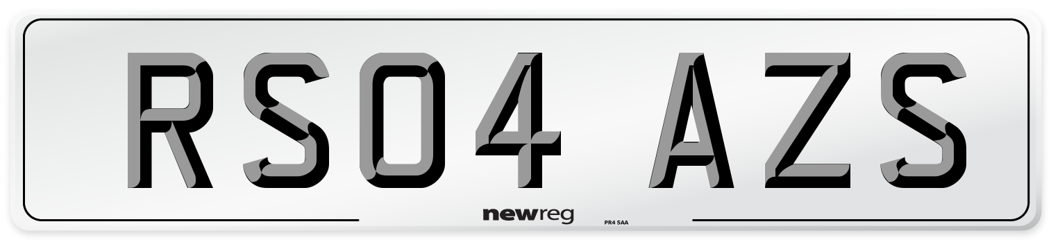 RS04 AZS Front Number Plate