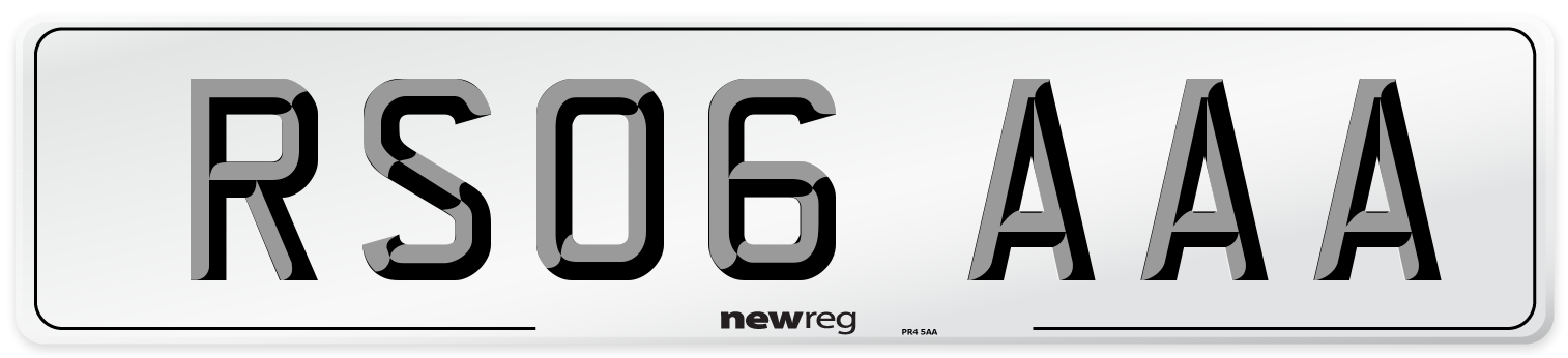RS06 AAA Front Number Plate