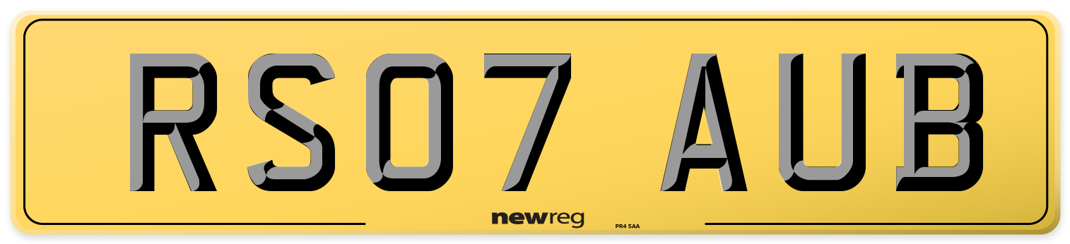 RS07 AUB Rear Number Plate