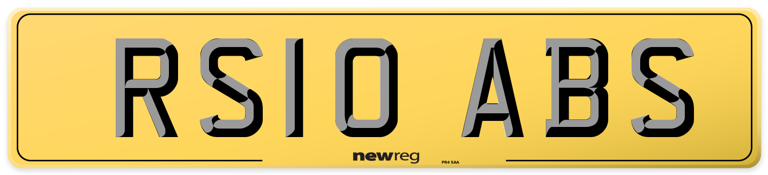 RS10 ABS Rear Number Plate