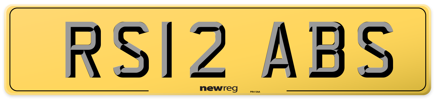 RS12 ABS Rear Number Plate