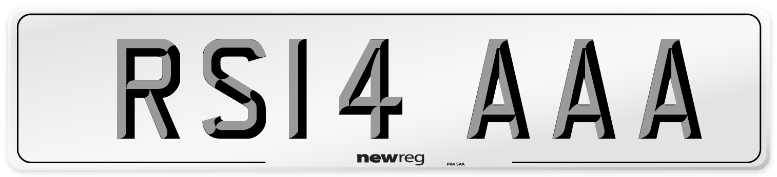 RS14 AAA Front Number Plate