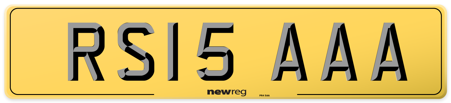 RS15 AAA Rear Number Plate