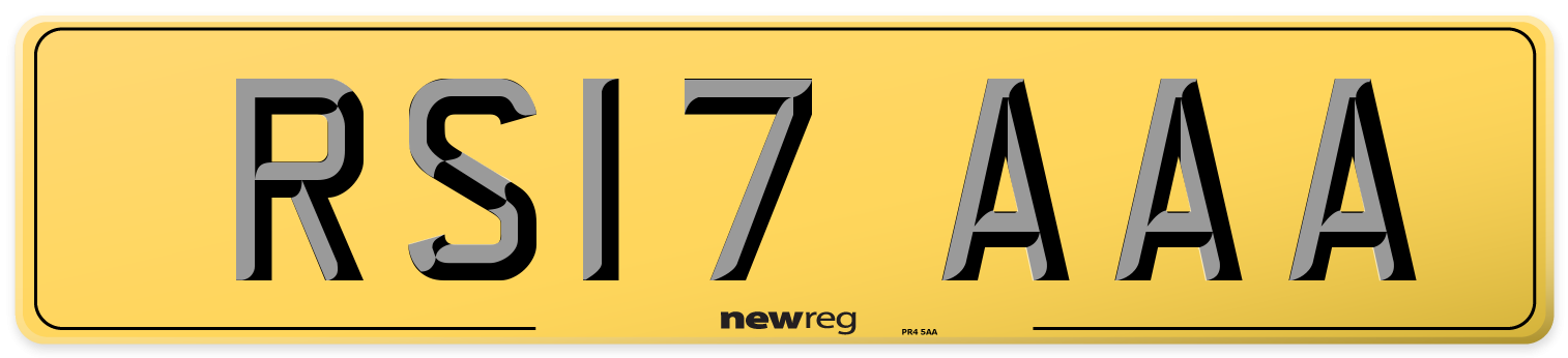 RS17 AAA Rear Number Plate