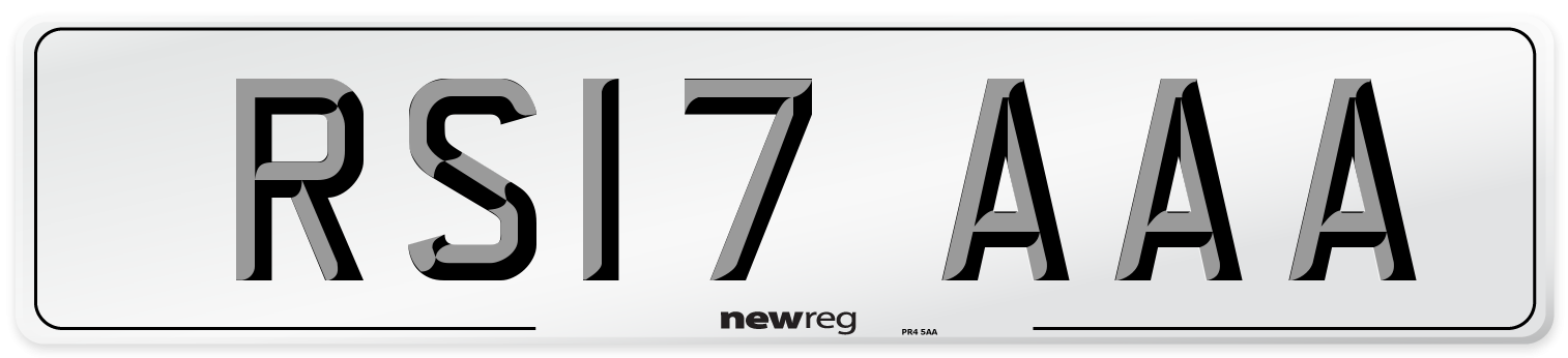 RS17 AAA Front Number Plate