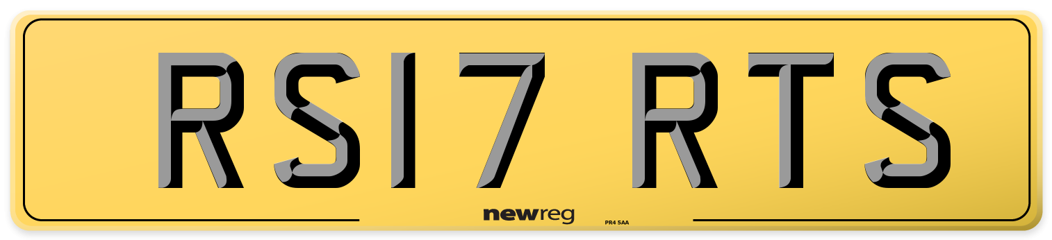 RS17 RTS Rear Number Plate